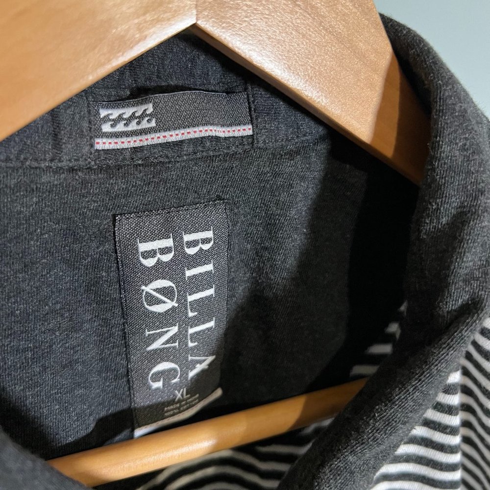 Billabong - Gray/White Striped Polo size X-Large